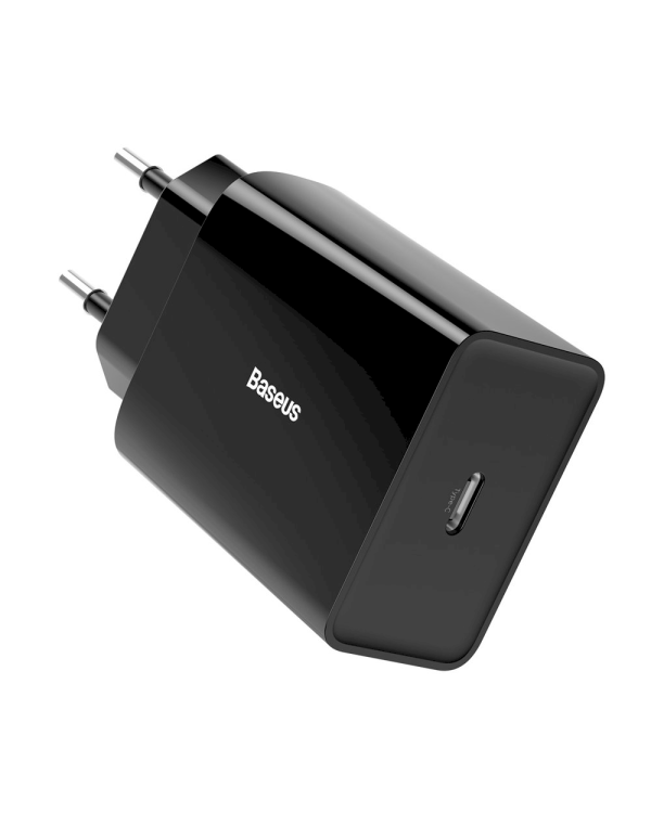 Baseus Speed Mini CCFS-X01 Сетевое зарядное устройство USB-C / 18W / 3A / Quick Charge 3.0 / Черное
