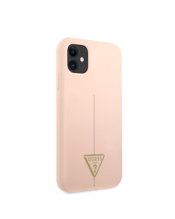 Guess Silicone Line Triangle Case for iPhone 11 Pink