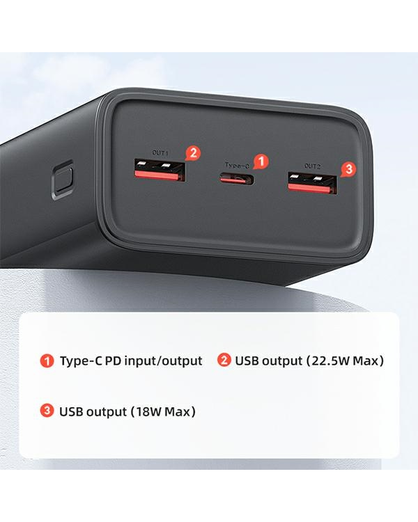 Дополнительное изображение книги «USAMS Powerbank PB68 30000mAh 65W QC3.0+PD Fast Charge + kabel USB-C|USB-C 100W czarny|black ATXLOGTC01 (US-CD185)»