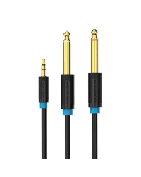 Vention BACBD Male TRS 3.5mm to 2x Male 6.35mm Audio Cable 0.5m Black