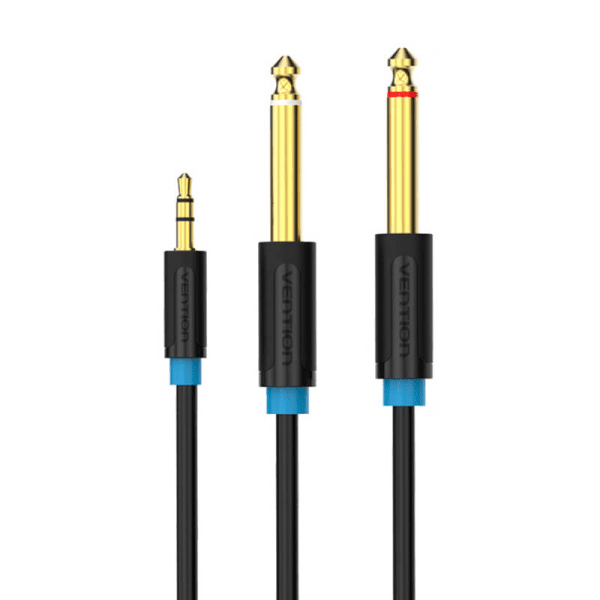 Vention BACBD Male TRS 3.5mm to 2x Male 6.35mm Audio Cable 0.5m Black
