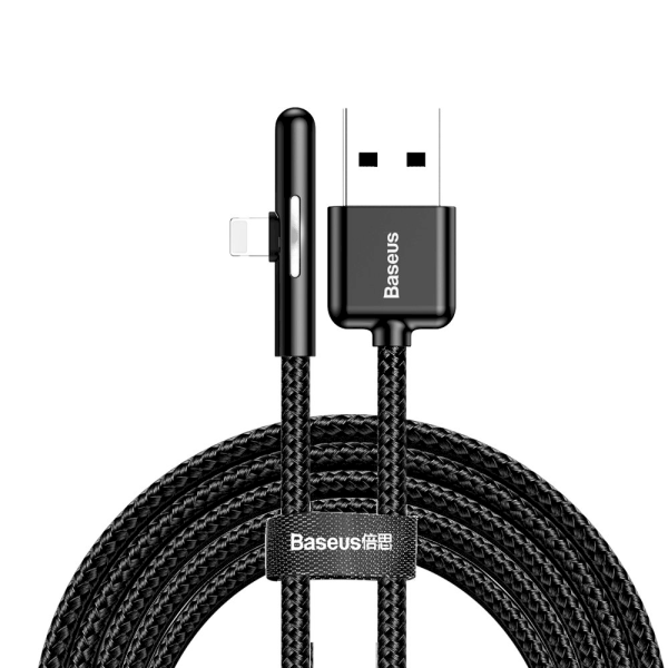 Baseus Mobile Game Elbow Cable USB Lightning with Nylon Braid 1.5A 2m black (CAL7C-B01)
