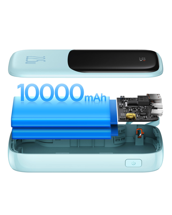 Baseus Qpow power bank 10000mAh built-in USB Type-C cable 22.5W Quick Charge SCP AFC FCP blue (PPQD020103)