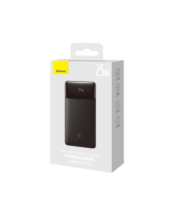 Powerbank Baseus Bipow, 20000mAh, 2x USB, USB-C, 25W (black)