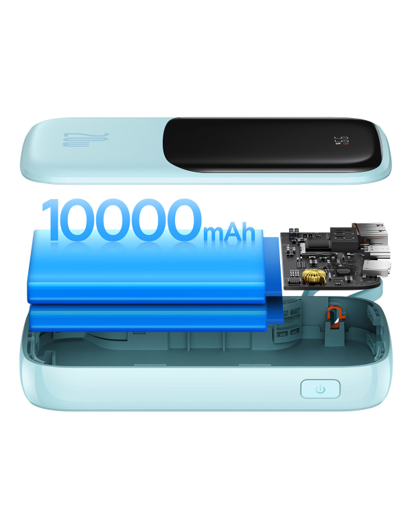 Baseus Qpow power bank 10000mAh built-in Lightning 20W Quick Charge cable SCP AFC FCP blue (PPQD020003)