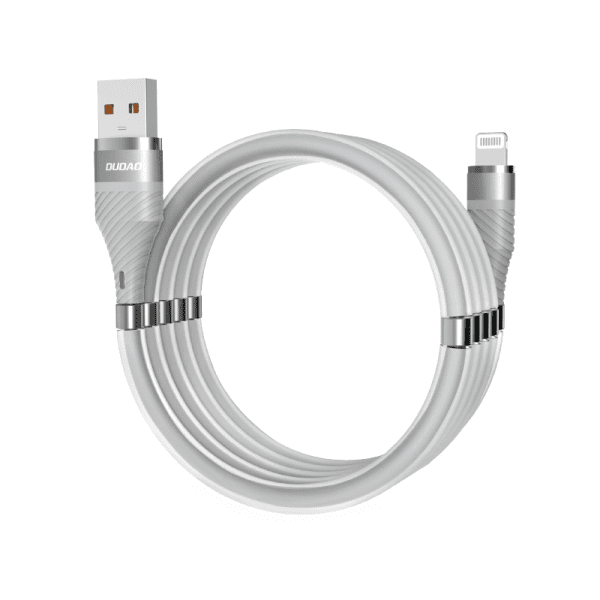 Dudao self-organizing magnetic USB - Lightning cable 5 A 1 m light gray (L1xsL light gray)
