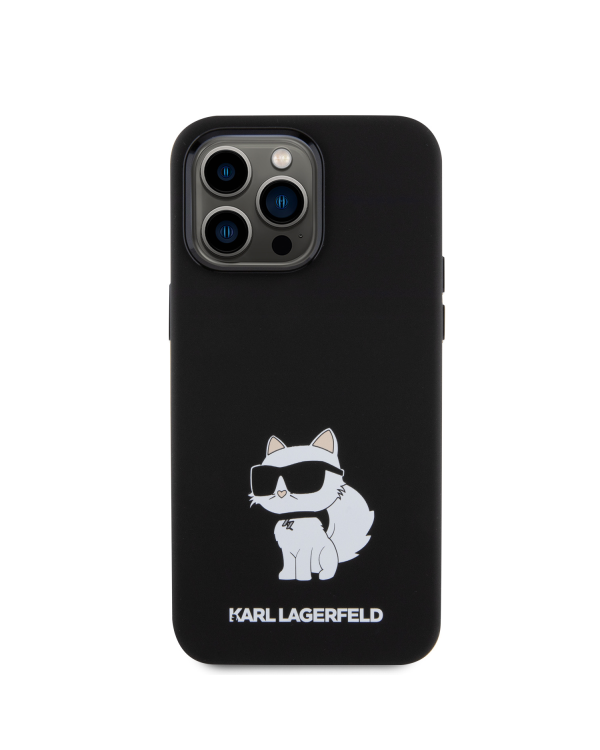 Karl Lagerfeld Liquid Silicone Choupette NFT Case for iPhone 15 Pro Max Black
