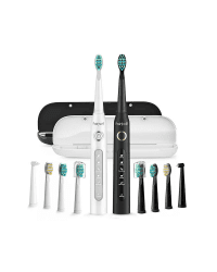 FairyWill Sonic toothbrushes with head set and case FW-507 (Black and white)