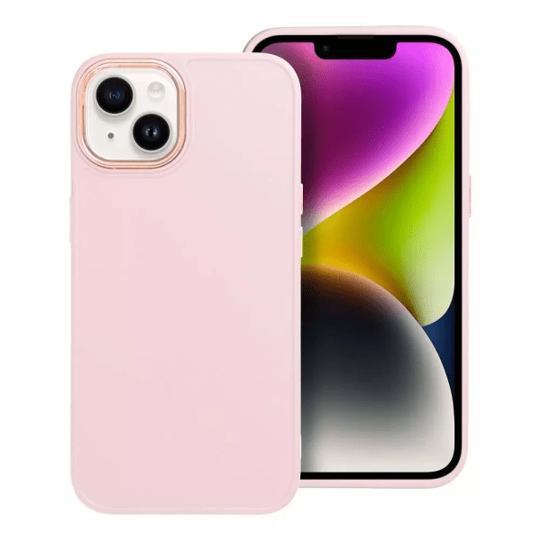 Силиконовый задний чехол Fusion Frame для Apple Iphone 15 Plus розовый