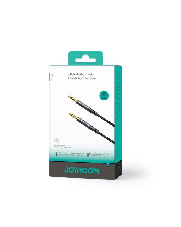 Joyroom стерео аудио кабель AUX 3,5 мм миниджек 1,2 м черный (SY-A08)