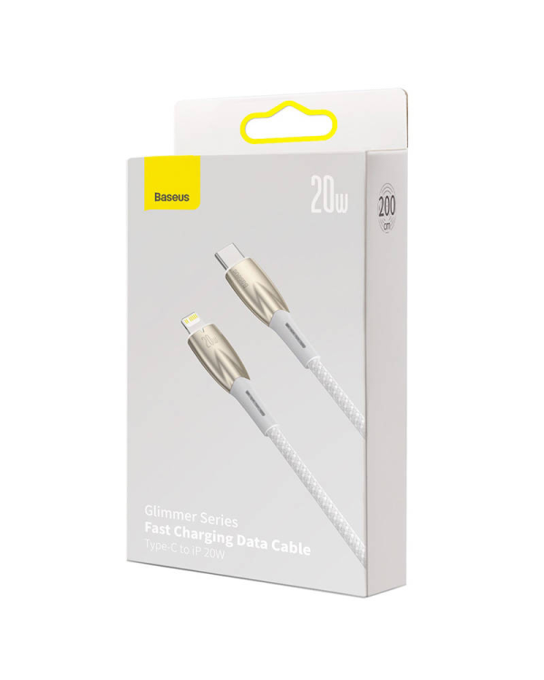 USB-C cable for Lightning Baseus Glimmer Series, 20W, 2m (White)