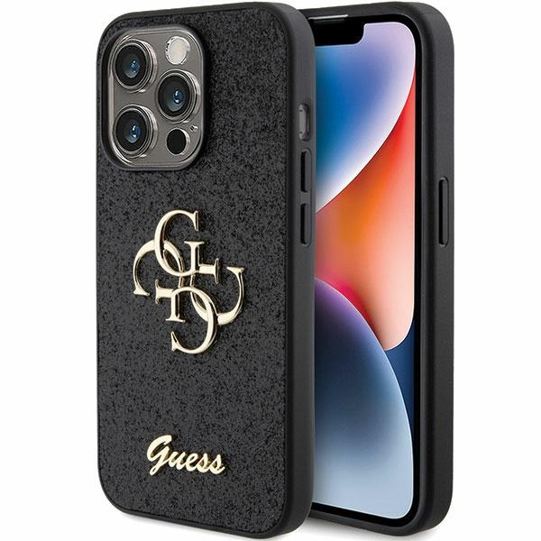 Guess GUHCP15XHG4SGK Apple iPhone 15 Pro Max 6.7" black hardcase Glitter Script Big 4G