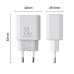 Joyroom JR-TCF05 20W USB-C | USB-A Fast Dual Port Wall Charger - White + USB-C - Lightning 1m