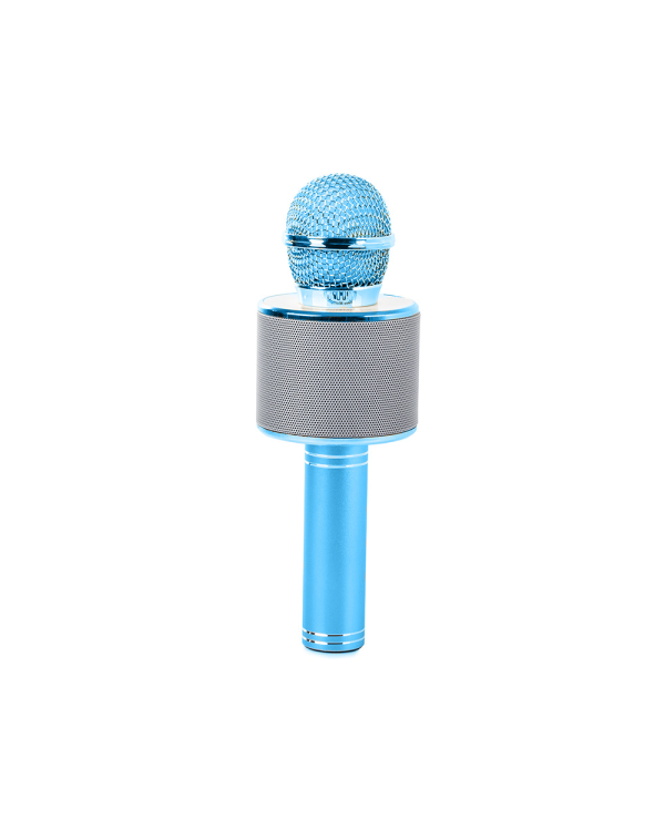 Goodbuy караоке микрофон со встроенным динамиком bluetooth | 3 Вт | aux | голосовой модулятор | USB | Micro SD синий