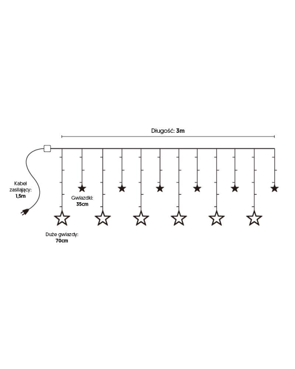 Световой занавес MOON 138 LED| Stars | теплый белый свет