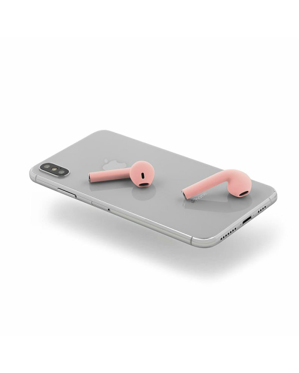 Беспроводные наушники iNpods i12 с микрофоном (розовые)