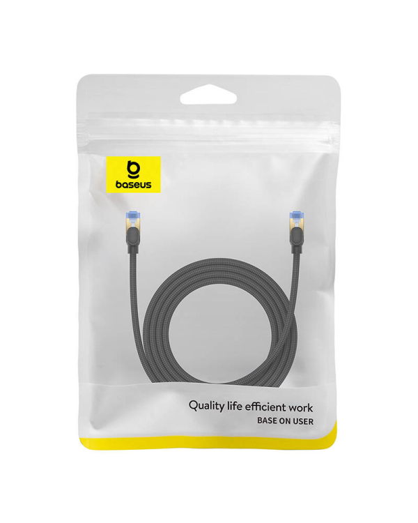 Braided network cable cat.7 Baseus Ethernet RJ45, 10Gbps, 2m (black)
