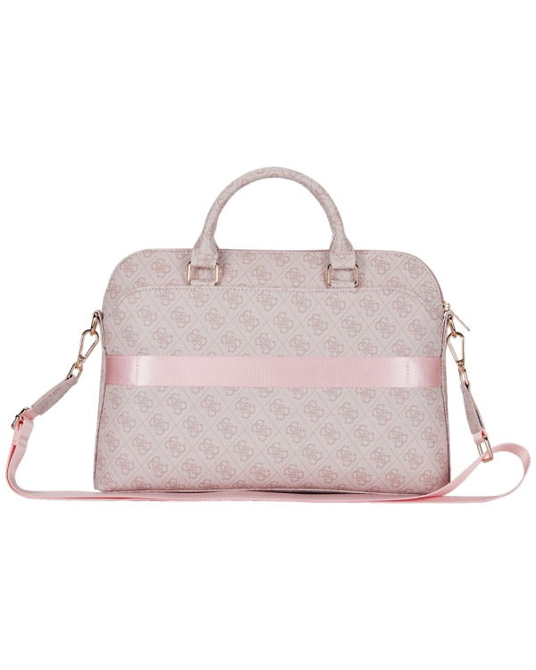 Bag Guess 4G Zipper Pocket Triangle    Logo 15" pink
