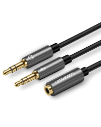 UGREEN 3.5mm Female to 2 male audio cable (black)