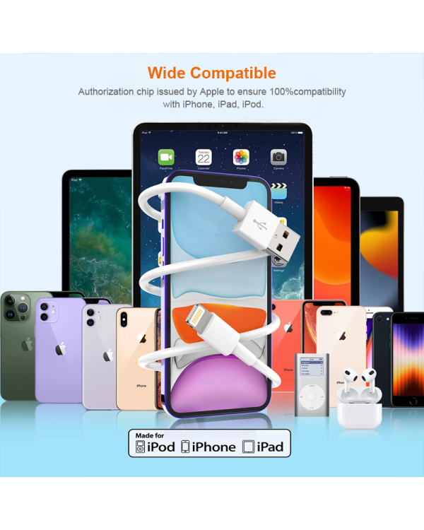 Кабель EGA D1 Lightning для iPhone | iPad 1 м белый