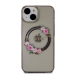 Guess PC|TPU Flowers Ring Glossy Logo MagSafe чехол для iPhone 14 черный