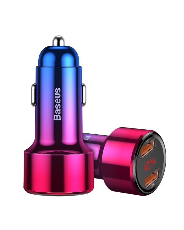 Автомобильное зарядное устройство Baseus Magic, 2 порта USB | QC 3.0 | 45 Вт красный + синий