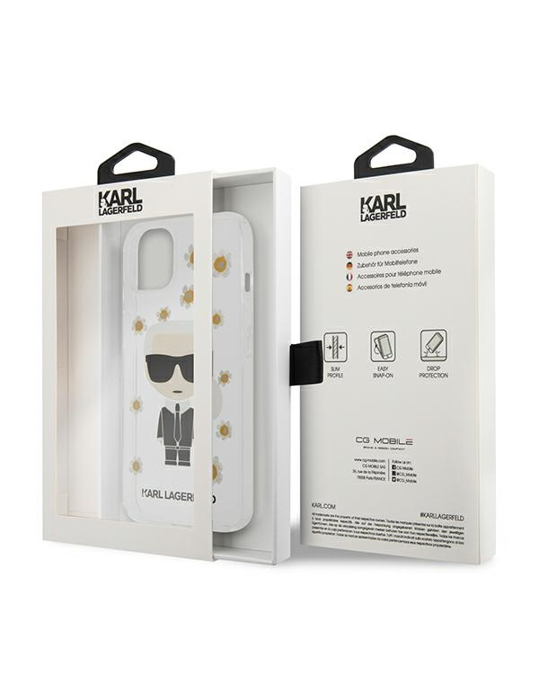 Karl Lagerfeld Ikonik Flower Case for iPhone 13 mini Transparent