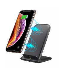 Choetech Qi 15W wireless charger for phone headphones black (T555-F)