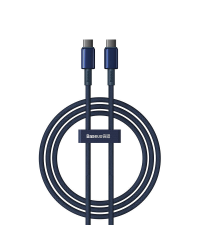 Кабель USB-C - USB-C Baseus Tungsten Gold, 100 Вт, 1 м (синий)