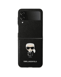 Karl Lagerfeld PU Saffiano Ikonik Case for Samsung Galaxy Z Flip 4 Black