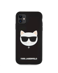 KLHCN61SLCHBK Karl Lagerfeld Choupette Head Silicone Case for iPhone 11 Black