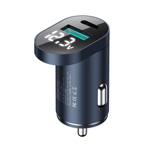 Joyroom C-A17 fast car charger USB / USB Type C 42,5W Quick Charge, Power Delivery, AFC, SCP blue