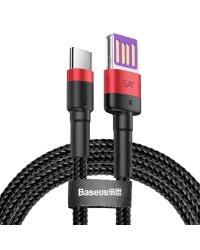 Baseus Cafule HW Quick Charging Data cable USB Double-sided Blind Interpolation For Type-C 40W 1m Red+Black (CATKLF-P91)