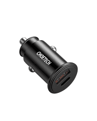 Choetech dual-port fast car charger PD USB Type C + QC3.0 USB-A 30W 5A black (TC0006)