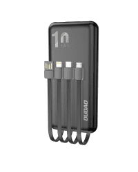 Dudao K6Pro Universal 10000mAh Power Bank with USB Cable, USB Type C, Lightning Black (K6Pro-black)