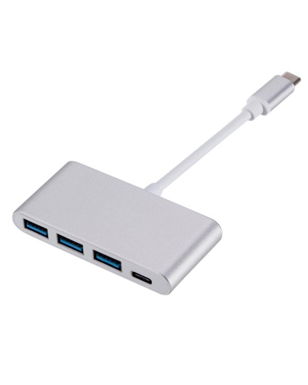 Fusion Разветлитель USB-C на 3 x USB 3.0 / USB-C серебристый