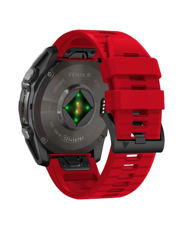 Tech-Protect Silicone Line Strap for Garmin Fenix 5X | 5X Plus | 6X | 6X Pro | 7X | 8 (51 mm) - Red