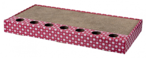 Точилка для ногтей : Trixie Картон для царапания с игрушками, 48 × 25 см, розовый