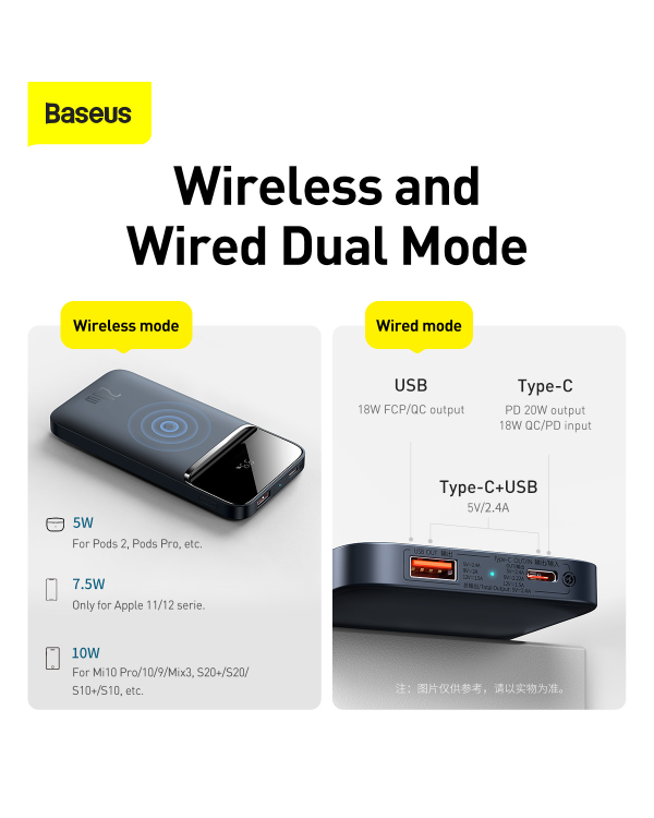 Baseus Magnetic powerbank 10000mAh 20W Overseas Edition navy blue + USB cable - USB Type C (PPCX010201)