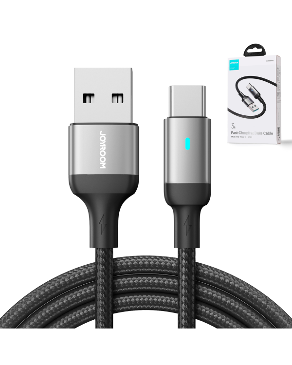 Joyroom USB cable - USB C 3A for fast charging and data transfer A10 Series 1.2 m black (S-UC027A10)