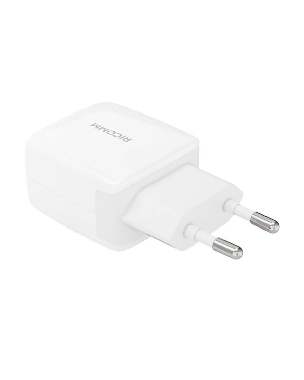 Настенное зарядное устройство 25W PD Ricomm RC251 EU, 1xUSB-C + кабель USB-C 2,1 м