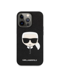 KLHCP13LSAKHBK Karl Lagerfeld PU Saffiano Karl Head Case for iPhone 13 Pro Black