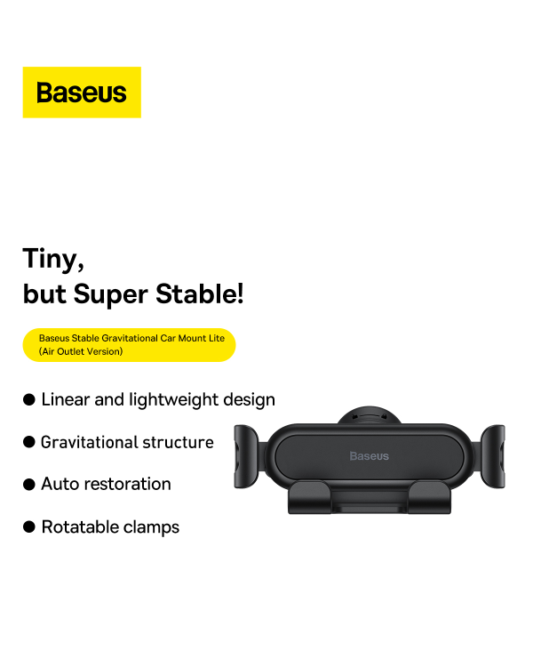 Baseus gravitational Car Phone Holder Lite to Ventilation Grid (black)