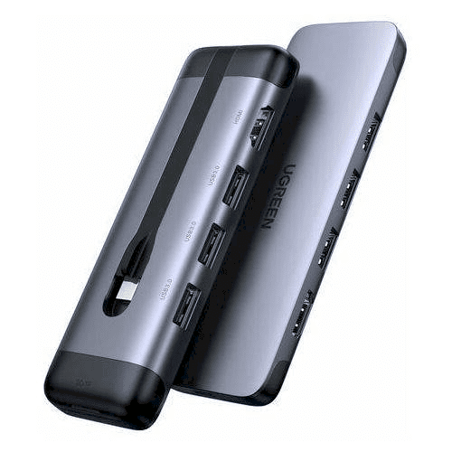5in1 UGREEN CM287 Hub USB-C to HDMI, 2x USB 3.0, USB-C PD 3.0, RJ45 adapter (grey)