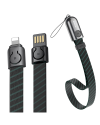Baseus Gold Collar lanyard Data Cable USB For Lightning 2.4A 35cm Stripe Black (CALJL-AW1)