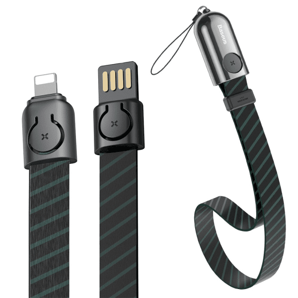 Обложка книги «Baseus Gold Collar lanyard Data Cable USB For Lightning 2.4A 35cm Stripe Black (CALJL-AW1)»