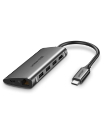 Ugreen USB Typ C HUB 3x USB 3.0 / SD and micro SD card reader / RJ45 1000Mbps network adapter / HDMI gray (50538)