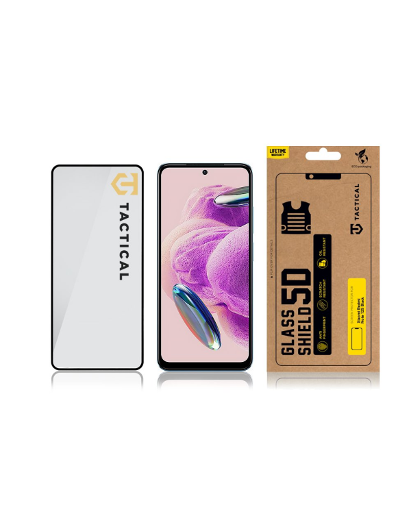 Tactical Glass Shield 5D for Xiaomi Redmi Note 12S Black