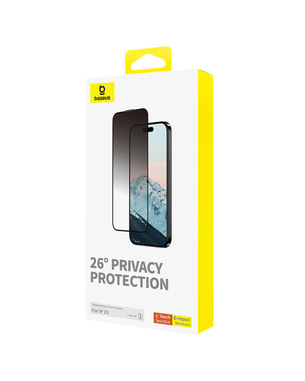 Privacy Protection Tempered Glass Baseus Diamond  iPhone 15