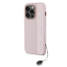 Karl Lagerfeld PU Saffiano Rhinestone Charm Case for iPhone 14 Pro Pink